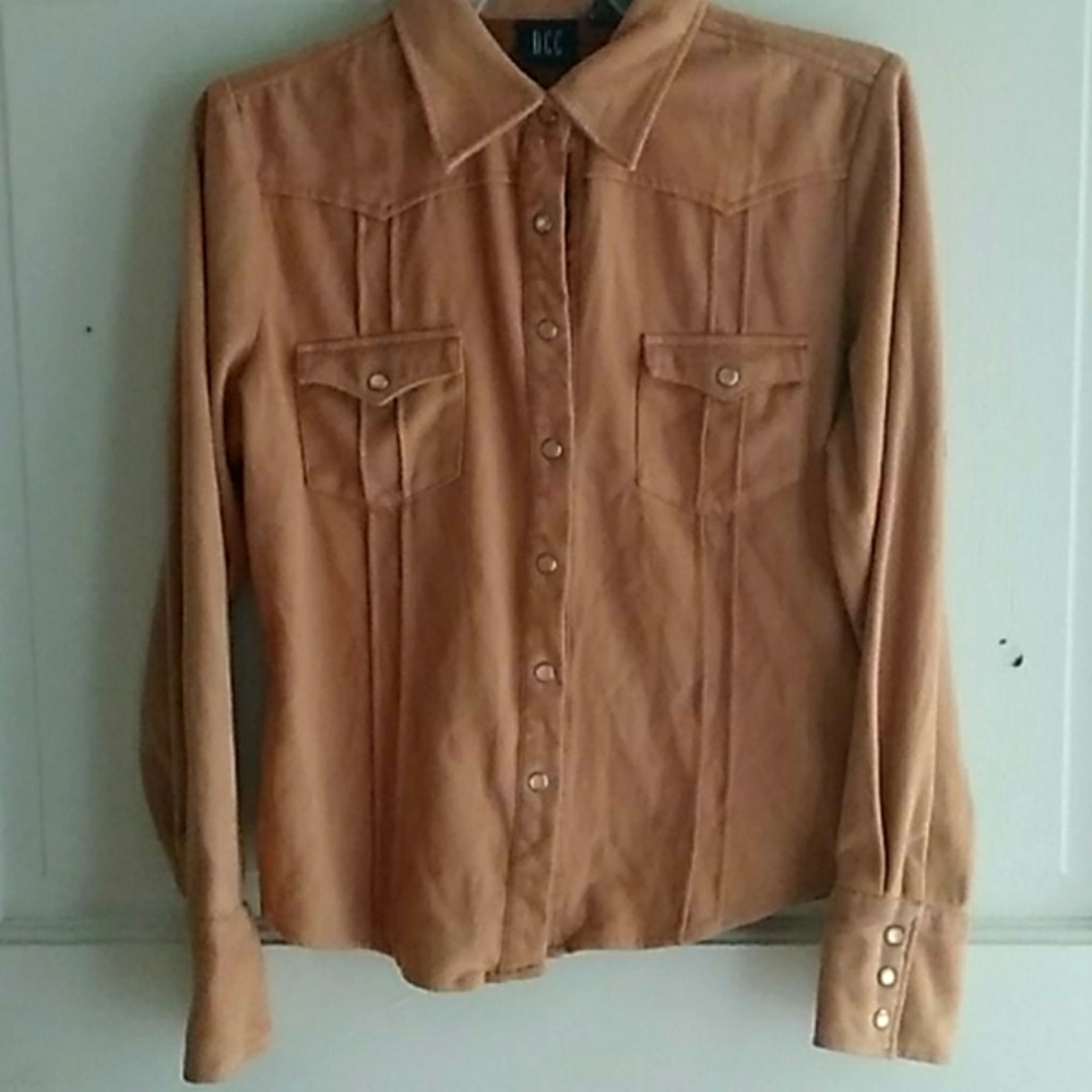 Faux suede button down DCC size M